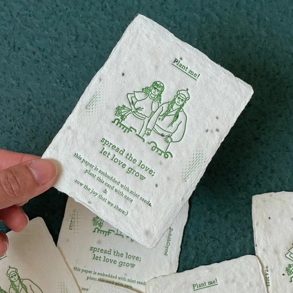 Plantable Seed Paper Cards With Biodegradable Eco-Friendly Material For Invitations