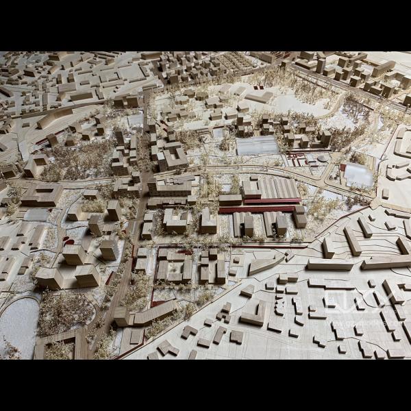 Studio Secchi Vigano & Studio Paola Vigano 1/1000 Z.A.C La Courrouze Wooden Architectural Model