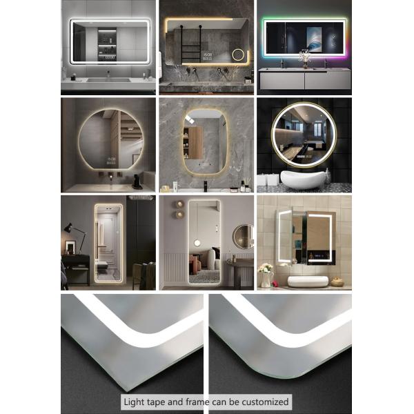 3200K Round Backlit LED Mirror Customized Smart Touch LED Mirror Silver