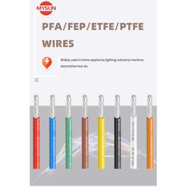 UL1659 PTFE Wire Tefzel High Temperature Wire 600V 250°C with Tinned Copper Conductor for Industrial Power