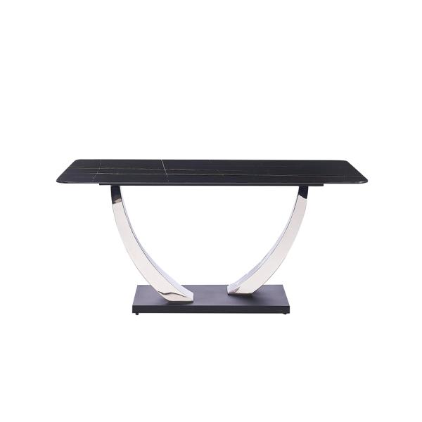 Chrome Base Luxury Modern Dining Table Set Lightweight For Kitchen