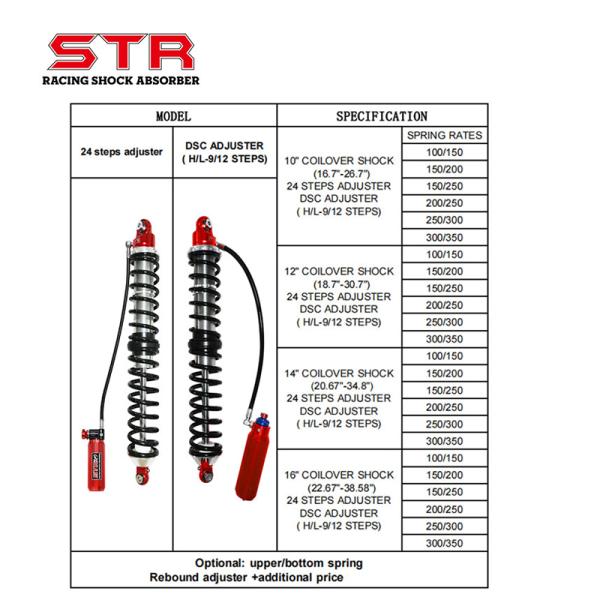 6"-16" RFC Twin Coilover Shock Aluminum Adjustable STR Shocks