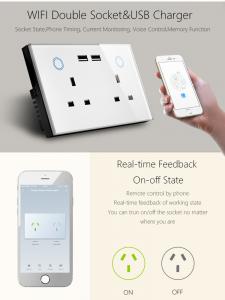 Buy cheap UK Smart WiFi Wall Socket With USB Socket Charger product