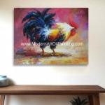 Acrylic Animal Palette Knife Oil Painting Handmade Cock Thick Oil On Canvas