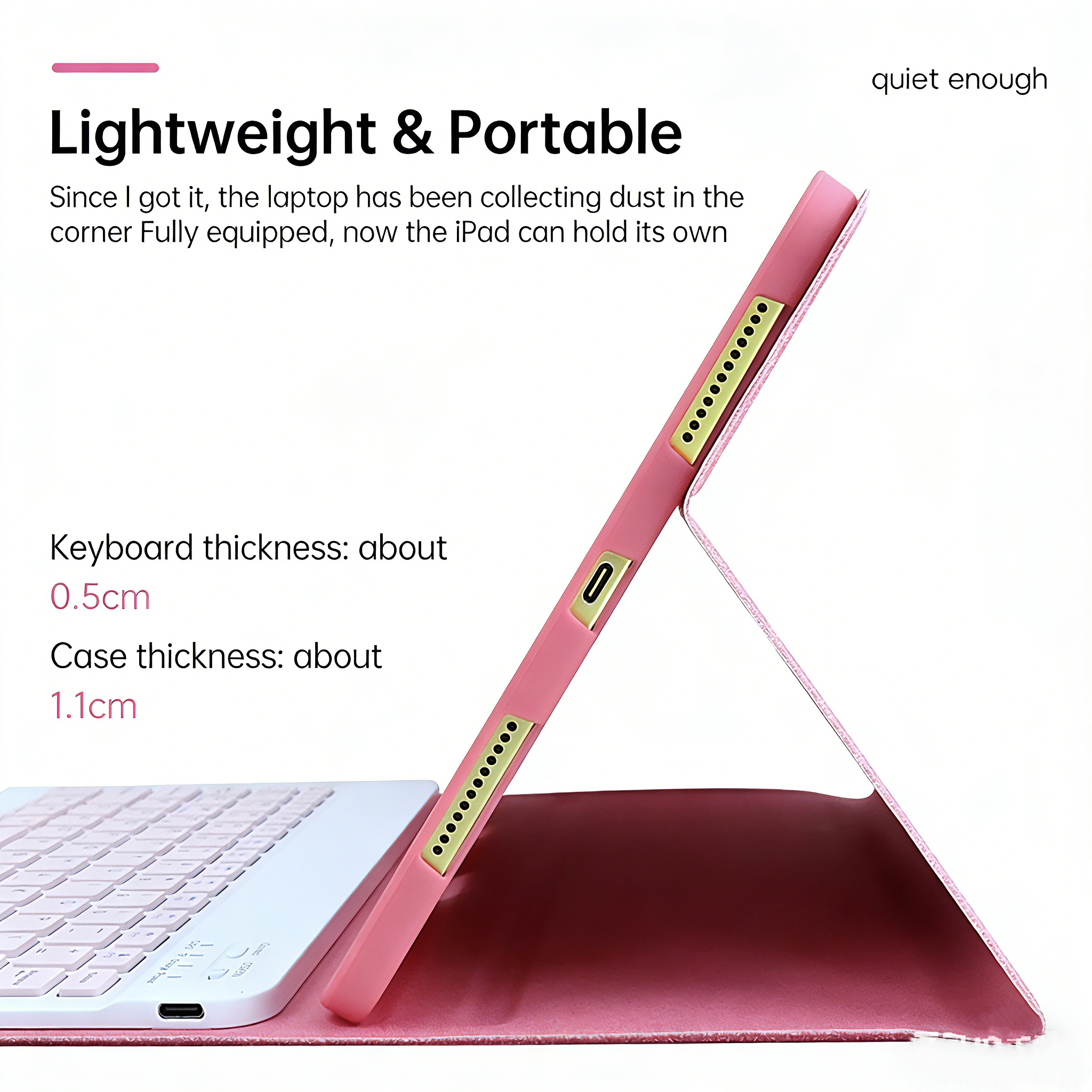 New Pink Glitter for Wireless Mechanical Keyboard Case for iPad 10/11 Generation 10.9/11 Inch Anti-Ghosting Ultra Thin