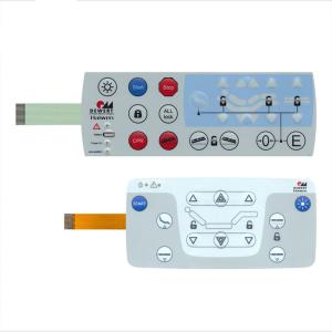 Custom membrane switch control front keyboard graphic overlay