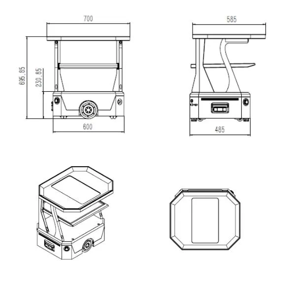 Wellwit 100kg Capacity Lidar Slam Mobile Robot with Tray