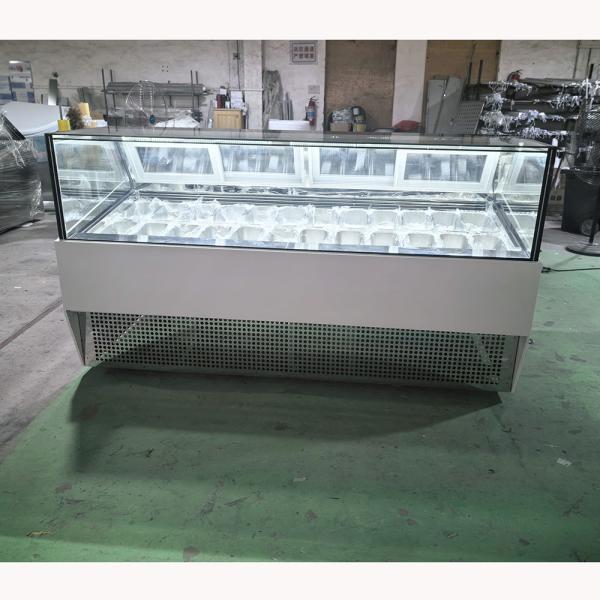 Frost Free Design -16-22C Tempered Glass Ice Cream Display Freezer