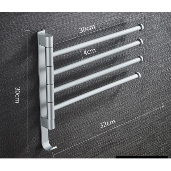 Foldable Rotary Rustproof Double Bar Towel Holder