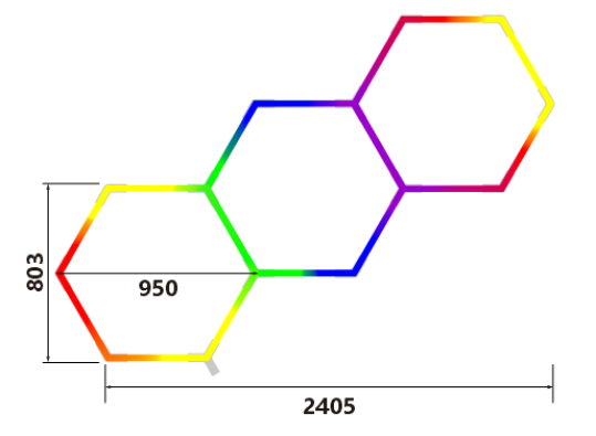 Connectable Honeycomb Modular RGB LED Hexagonal Light System Designed for Garage Gym Workshop and Office Ceiling Lighting Needs