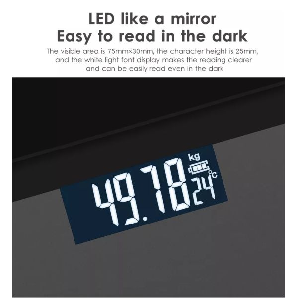 Battery Powered LED Glass Health Scale for Accurate Measurement of Body Fat Visceral Fat Muscle Bone and Basal Metabolic