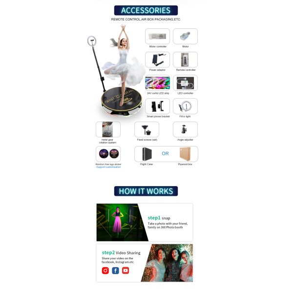 Diameter 80cm 100cm 360 Camera Rotation Selfie Photo Booth Vending Machine