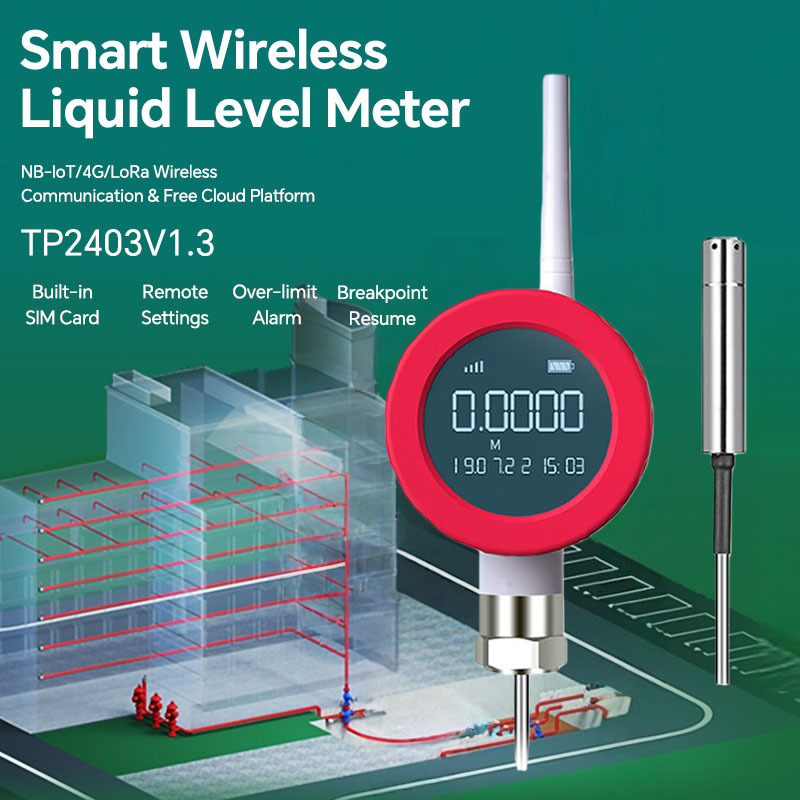 LORA 0‑100M LCD Screen IP66 Level transmitter For Water Supply Container Measurement