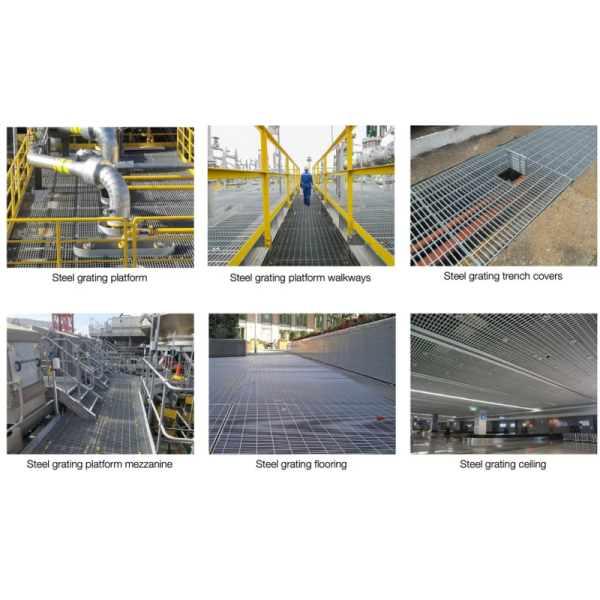 Hot Dipped Galvanized Steel Grating with Customizable Sizes for High Load-Bearing Applications