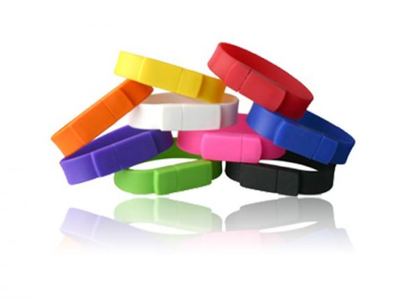 Portable Silicone Bracelet USB Flash Drive Colorful With Customized Logo