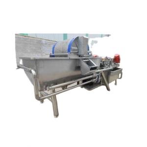 Fruit and vegetable sifter vibrates sifting kiwi, blueberry cherry tomato potato