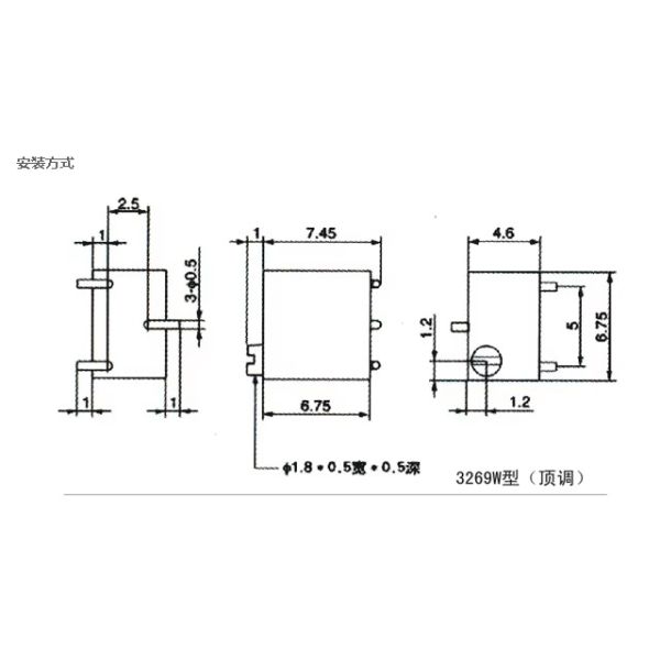 BONENS Series 3269 SMD Variable Resistor Trimming Potentiometer Surface Mount Design