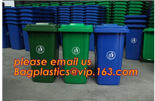 240LCustom plastic garbage bin for outdoor use, Large capacity 660 liter plastic garbage four-wheeled cart with lid bin