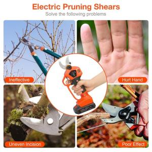 40mm Electric Cordless Pruning Shears with LED Display and Handguard for