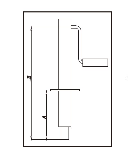 Round Tube A Frame RV Trailer Jack With Side Handle 5000lbs Capacity
