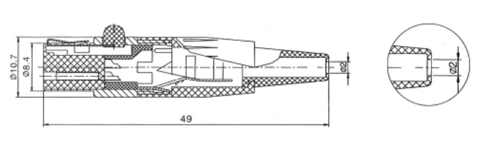 Mini XLR Male Plug For Mechanical Cable Mounting With Max Cable Section 0.5m㎡