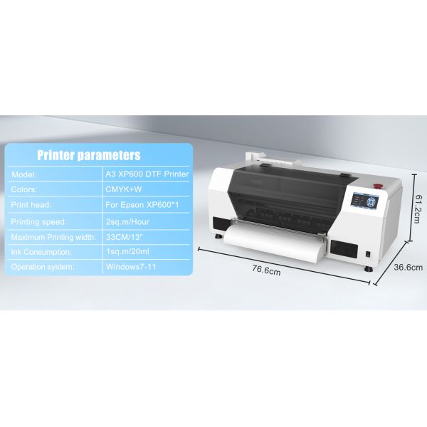 KECAI Touch Screen A3 Dtf Printer with White Ink Recirculation and Mixing for T-shirts DIY Clothing Textile Printing Machine