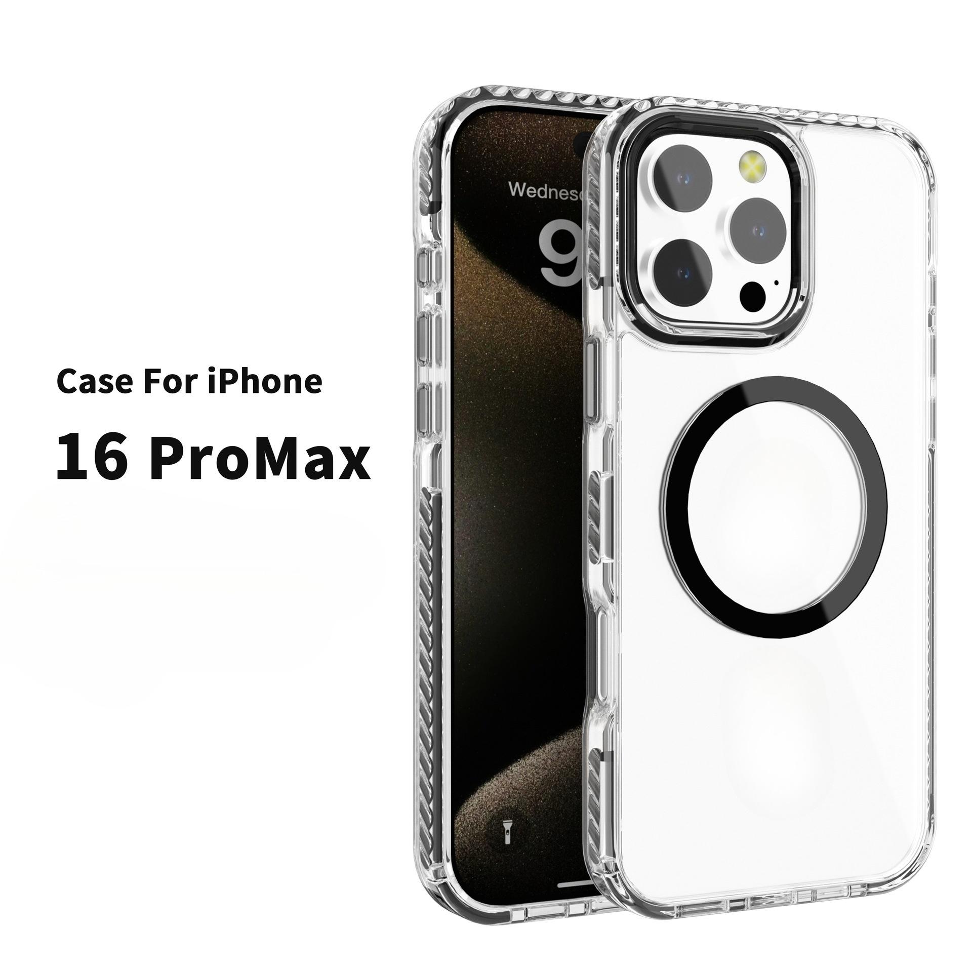Transparent Clear Shockproof Mobile Phone Case for iPhone 16 Pro Max Luxury Bulk Wholesale Camera Protector for Laudtec Myc8201