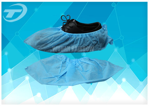PP Disposable Waterproof Boot Covers With 35gsm , Nonwoven Protective Non Slip Shoe Covers