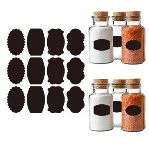 Dry Erase Removable Labels Black Reusable Bottle Labels