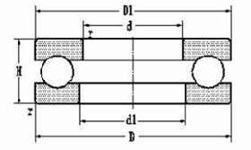 ABEC-6 Single Row Thrust Ball Bearing 8280 One Direction