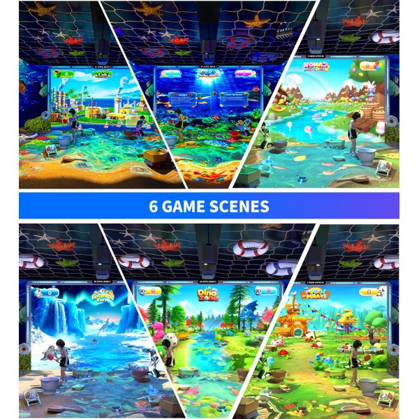 Joyful Beach Projection Game With Encyclopedia Knowledge For Child Learning