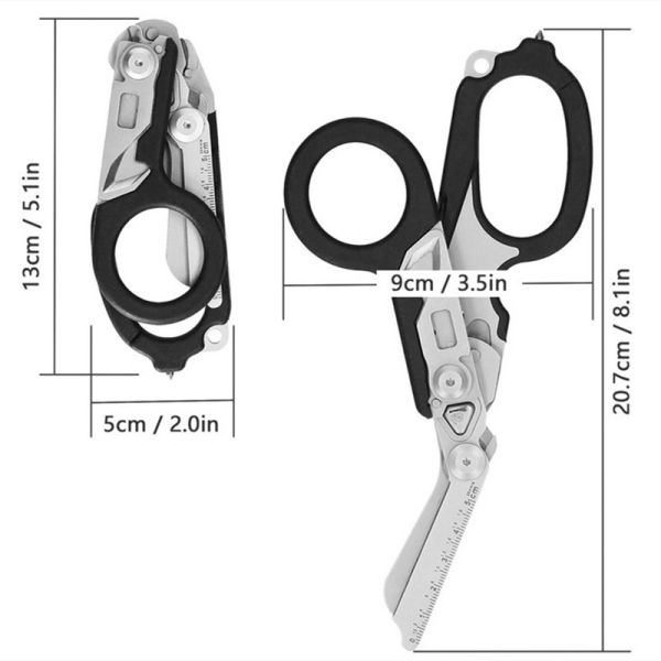 Multifunctional Portable Tactical Folding scissors Retractable Hexagonal Screw Reinforcement