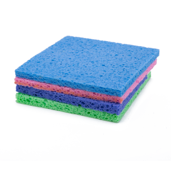 Package of biodegradable sponge cloths