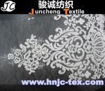 2015 trend 100% polyester wave pattern chemical crochet lace fabric for women