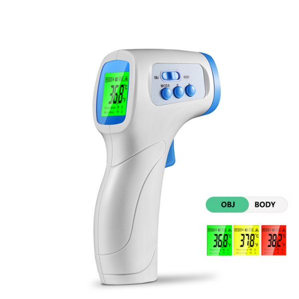 Durable Non Contact Forehead Thermometer With Three Color Display