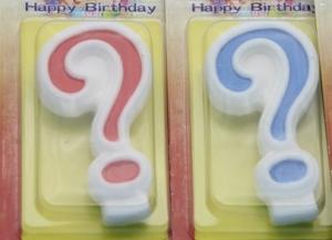 Buy cheap ！Question Mark ！White Egde Question Mark Shape Candles with 2 Colors Filling-in product