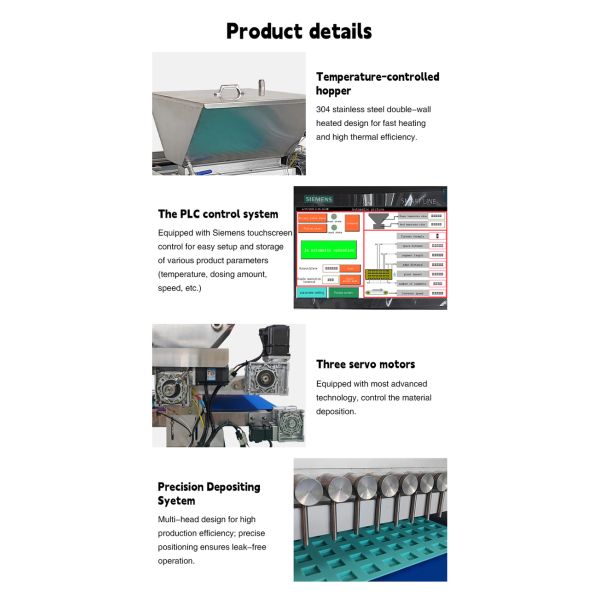 10 Depositing Heads Gummy Candy Making Machine Soft Candy Machine Gummy Candy Machine
