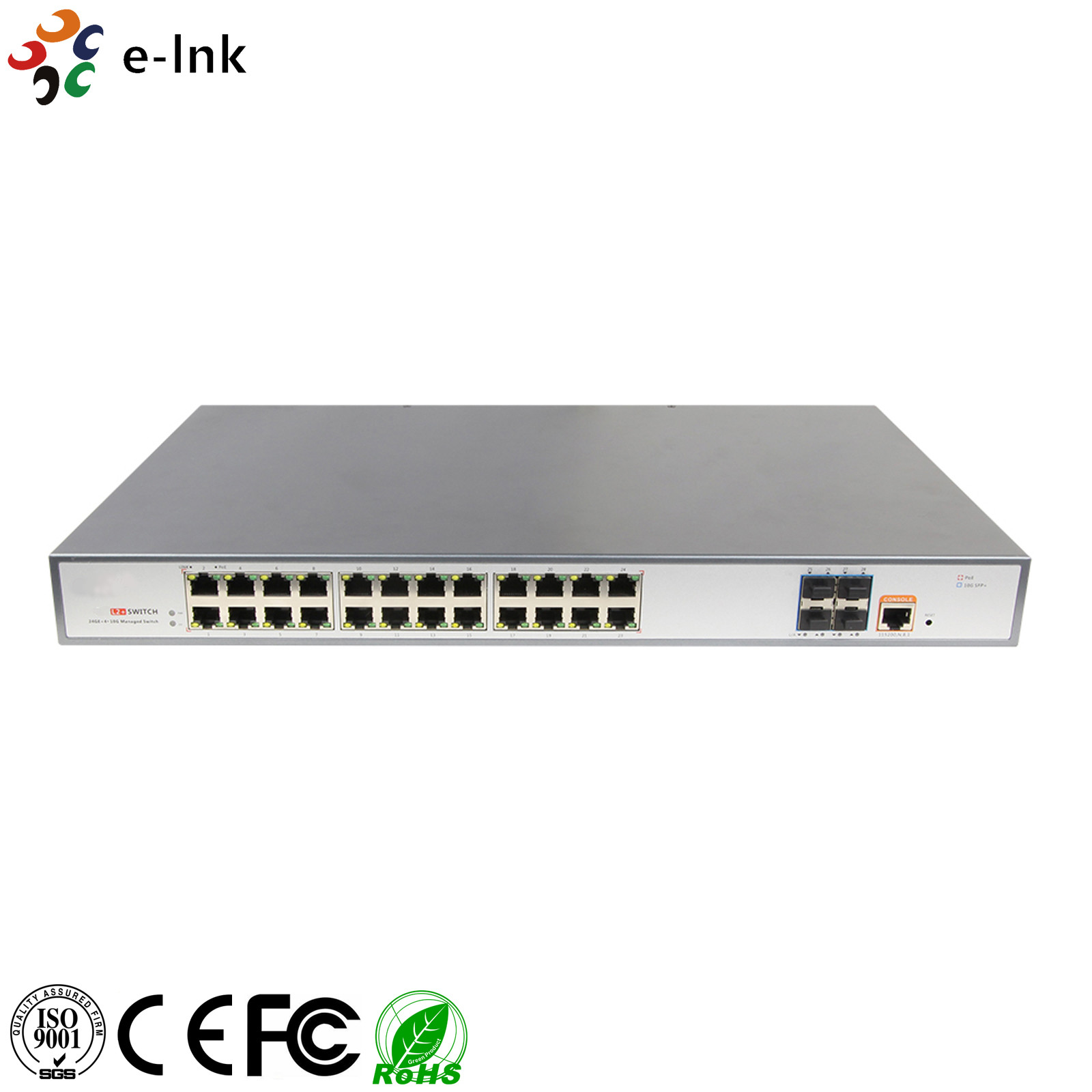 Buy cheap 28 Port 10G Managed L2 Industrial Ethernet POE Switch 24 Port 10/100/1000 Base -T product
