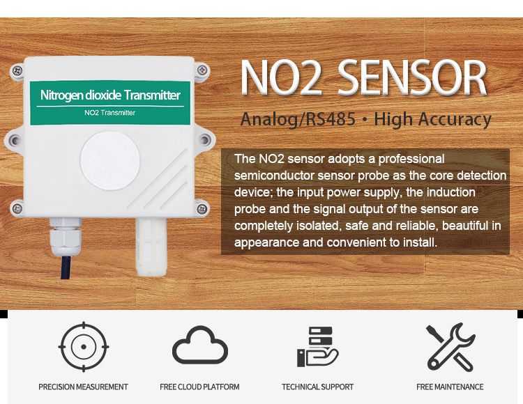 Professional Environmental Sensor RS485 Nitrogen Dioxide Gas Detection Sensor 0.1ppm NO2 Transmitter