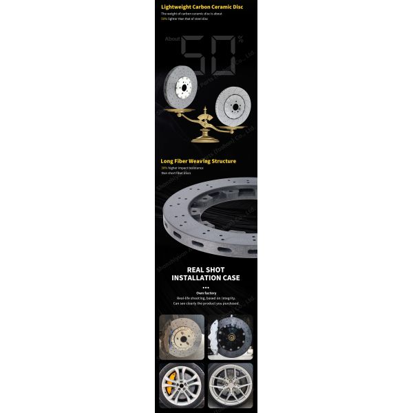 High Performance CCB Carbon Ceramic Brake Disc 440*40mm Front Rotor Kit Direct Fit For Audi RS7