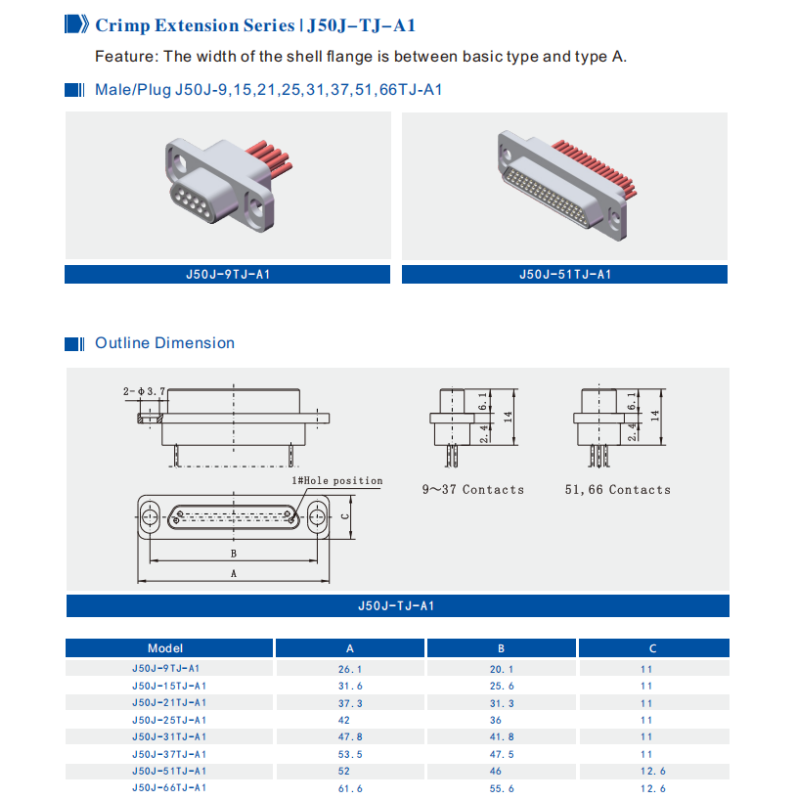 Micro Rectangle MDM D Sub 9 Pins Connector Hermetic Sockets
