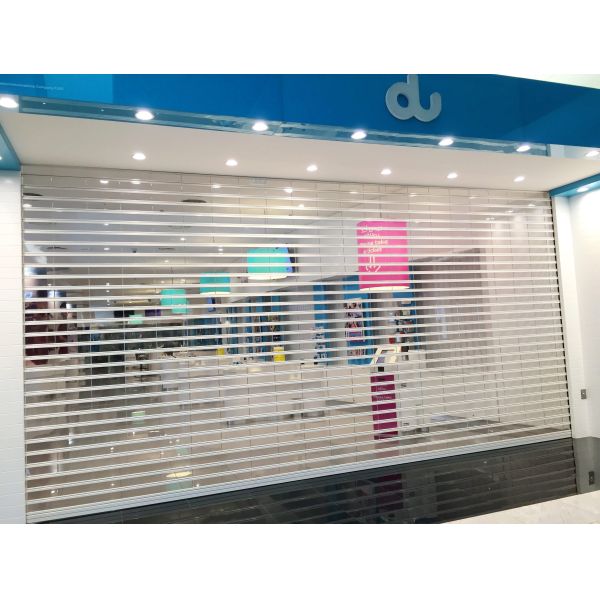 Crystal See Through Roller Shutter Doors 3mm 2.3mm Polycarbonate Rolling Shutter Door
