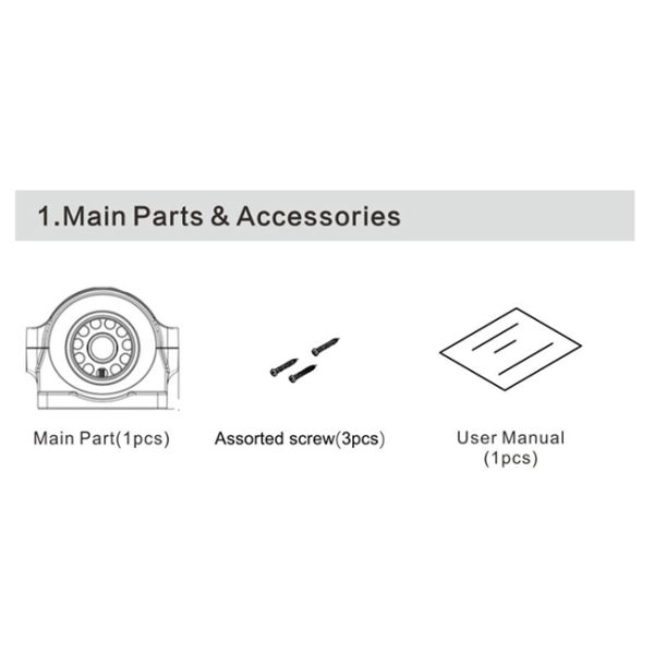 Waterproof Mobile DVR Camera System 1280x960 IP68 AHD 960P Wide Angle For Bus