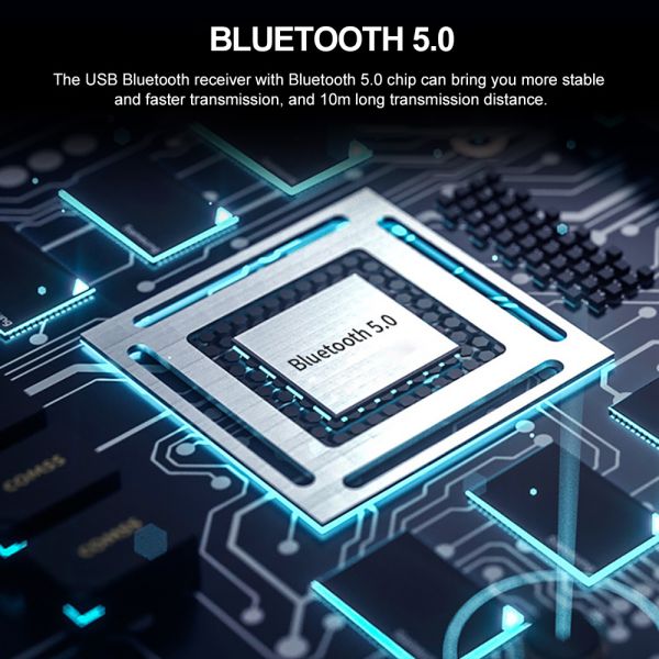 Bluetooth 5.0 Audio Adapter with 10m Transmission Range and Dual Mode for Wireless Audio Streaming