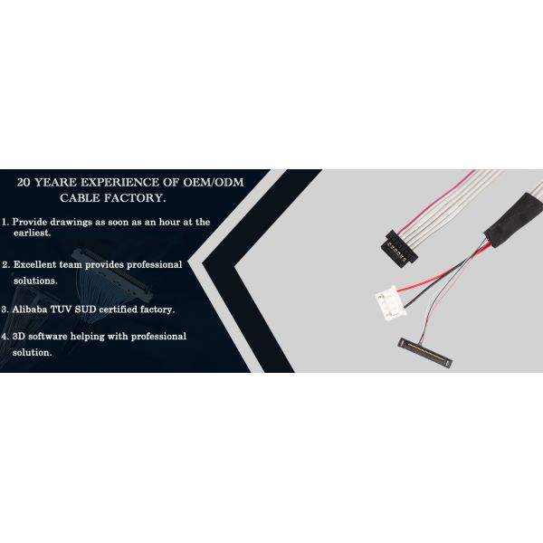 Custom Lvds Cable Assembly JST PHR-4 JAE FI-S6S I-PEX 20380-R30T-06