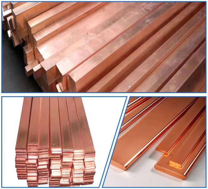 custom 99.9% Pure Copper Flat Bus Bar C11000 Copper Bars 25x3mm