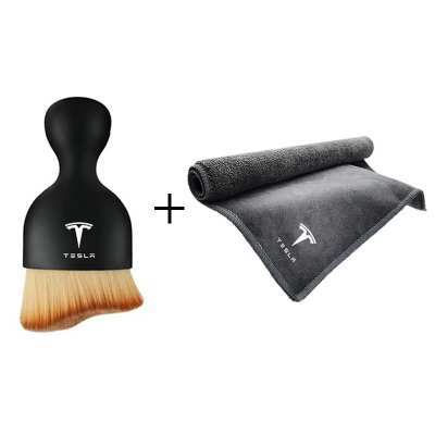 Tesla Car Interior Detailing Brush with Ultra Soft Microfiber for Model 3 Highland Model Y Juniper and Anti Static Technology