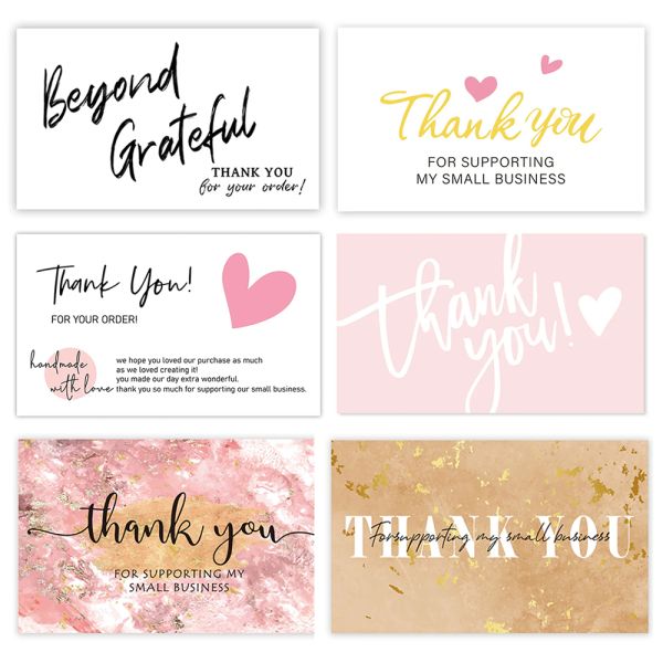 Custom Design Logo Thank You Card for Supporting My Small Business Printing Service