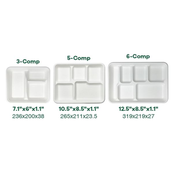 Harmless Compostable Party Tableware Sugarcane Bagasse Disposable Christmas Tray