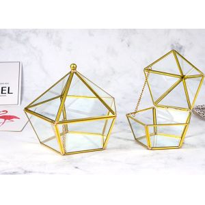Buy cheap Pentagonal glass artifact succulent greenhouse Gift Wedding jewelry box landscape home glass decoration wholesale product